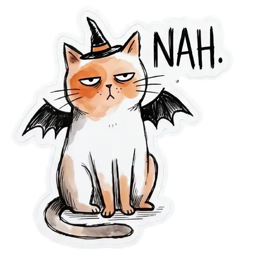 Stickers, social media, WhatsApp, funny, Halloween, free download, witch, funny , Halloween emojis smileys, Halloween cats, funny cat , (10)