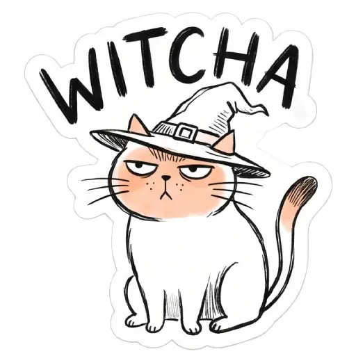 Stickers, social media, WhatsApp, funny, Halloween, free download, witch, funny , Halloween emojis smileys, Halloween cats, funny cat , (37)