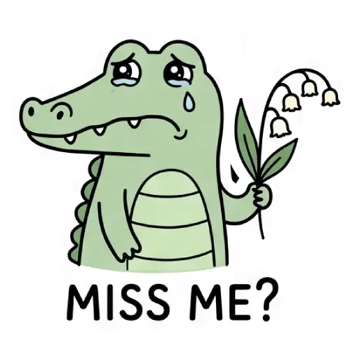 florak stickers, cute, funny, stickers, WhatsApp stickers, sticker pack, Alligator (18)