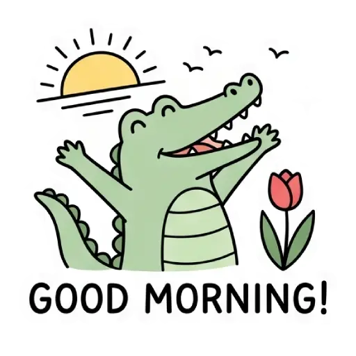 florak stickers, cute, funny, stickers, WhatsApp stickers, sticker pack, Alligator (23)