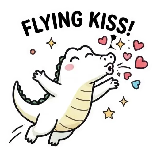 florak stickers, cute, funny, stickers, WhatsApp stickers, sticker pack, Alligator (51)
