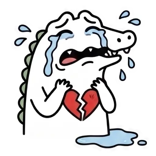 florak stickers, cute, funny, stickers, WhatsApp stickers, sticker pack, Alligator, miss you, cry