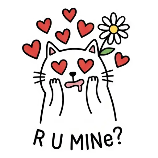 funny, cat, love, romantic, love you, WhatsApp, sticker, valentine (11)