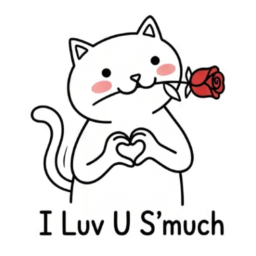 funny, cat, love, romantic, love you, WhatsApp, sticker, valentine (30)