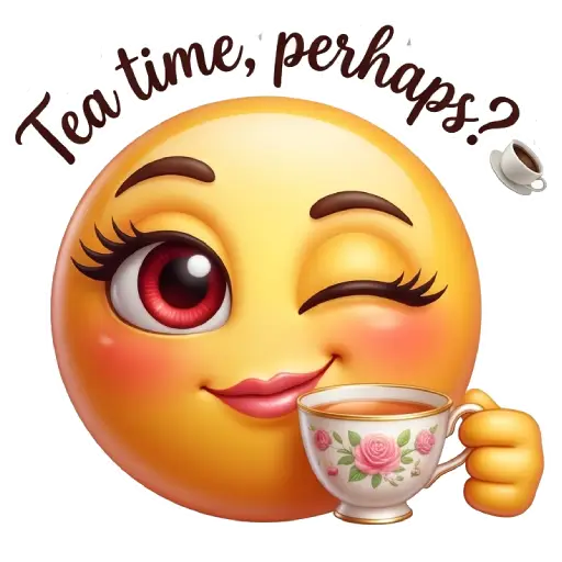 Cute smiley face, stickers, Whatssapp stickers, love, kiss me, valentine, date, tea