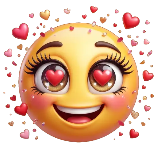 Cute smiley face, stickers, Whatssapp stickers, love, kiss me, valentine, hearts