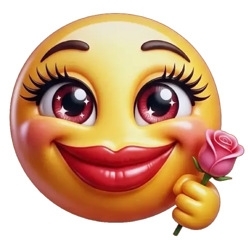 Cute smiley face, stickers, Whatssapp stickers, love, kiss me, valentine, rose flower, in love, anniversary