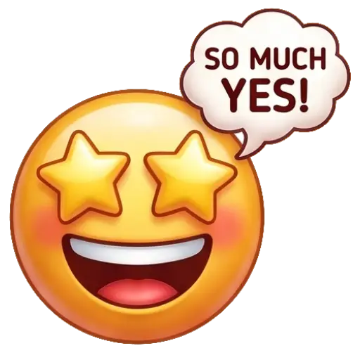 Cute smiley face, stickers, Whatssapp stickers, love, kiss me, yes