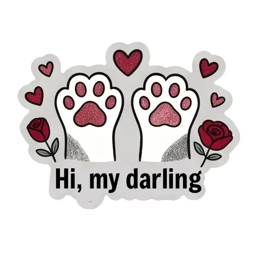 Hello, my love, cat, cat lover, romantic, love, cute, WhatsApp stickers, stickers, love message (1)