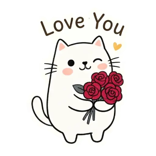 Hello, my love, cat, cat lover, romantic, love, cute, WhatsApp stickers, stickers, love message (4)