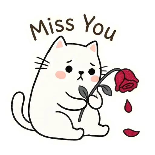 Hello, my love, cat, cat lover, romantic, love, cute, WhatsApp stickers, stickers, love message miss you