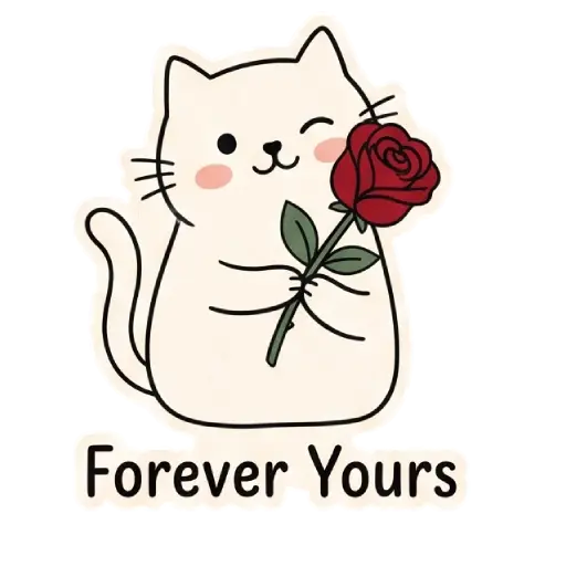 cat, cat lover, romantic, love, cute, WhatsApp stickers, stickers, love (1)
