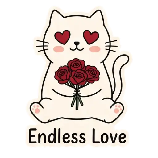 cat, cat lover, romantic, love, cute, WhatsApp stickers, stickers, love message (1)