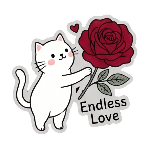 cat, cat lover, romantic, love, cute, WhatsApp stickers, stickers, love message (11)