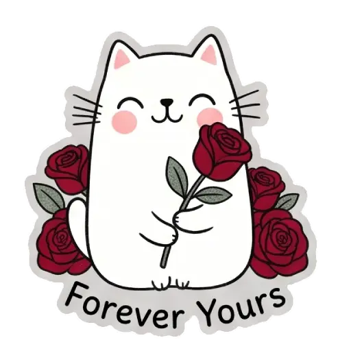 cat, cat lover, romantic, love, cute, WhatsApp stickers, stickers, love message (8) (1)