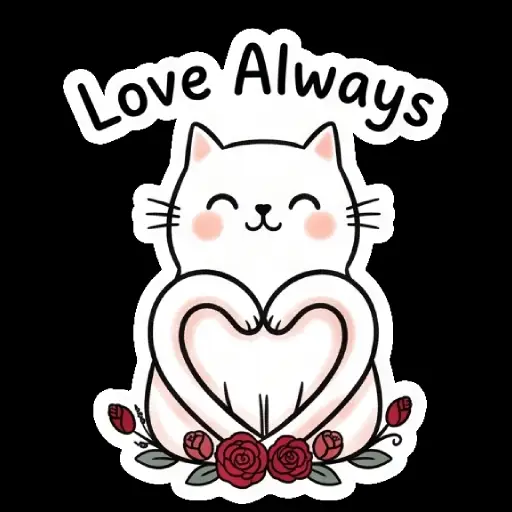 my love, cat, cat lover, romantic, love, cute, WhatsApp stickers, stickers, love message (10)
