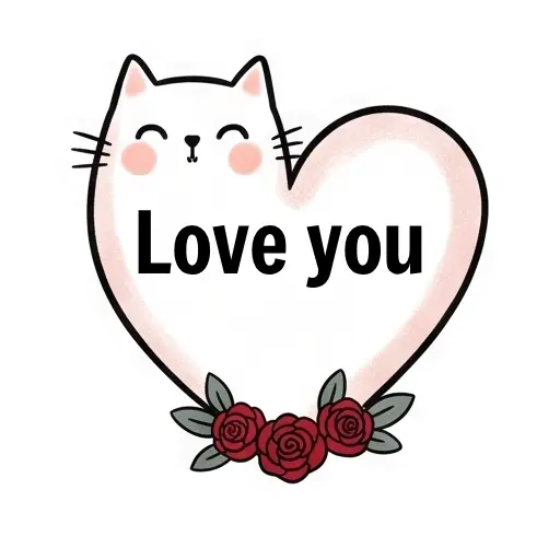 my love, cat, cat lover, romantic, love, cute, WhatsApp stickers, stickers, love message (11)