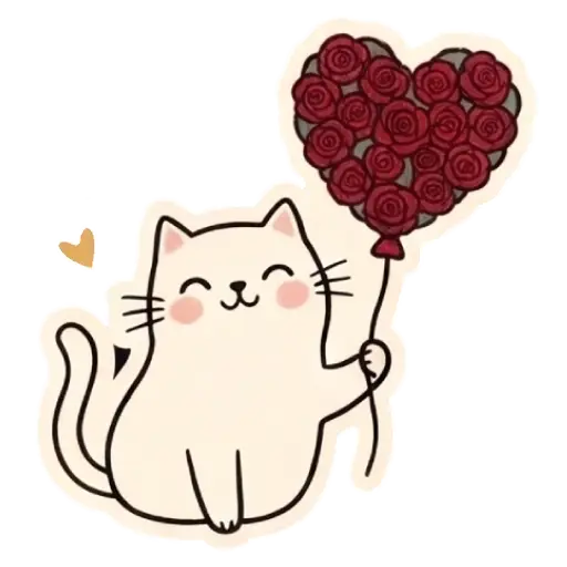 my love, cat, cat lover, romantic, love, cute, WhatsApp stickers, stickers, love message (4)